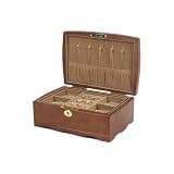 LVPETALIZE Jewelry Box for Women,Double Layer Vintage Jewelry Organizer with Lock,Wooden Jewelry Box For Girl, Women