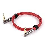 VCIMZUL Right Angle 1/4 Inch TS to 1/4 Inch TS Patch Cable,Gold Plated 6.5MM Mono to 6 5MM Mono Guitar Cables Colorful Audio Cable(RD-Red,20m)