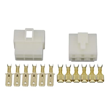 SSXLSMYXGS 6.3mm 6 Pin DJ7061-6.3-11/21 Automotive Electrical Connector Cable Terminal Kits Motorcycle Ebike Car Terminal Male Female SSXLSMYXGS(10 Sets)