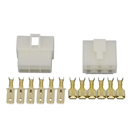 SSXLSMYXGS 6.3mm 6 Pin DJ7061-6.3-11/21 Automotive Electrical Connector Cable Terminal Kits Motorcycle Ebike Car Terminal Male Female SSXLSMYXGS(10 Sets)
