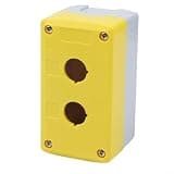 Hosrivae Bellmei Ip65 -resistant Yellow Button Switch Abspc Box Harsh Control Having Knockout Holes Enclosure Environments Push 1 Gang(2 Holes)