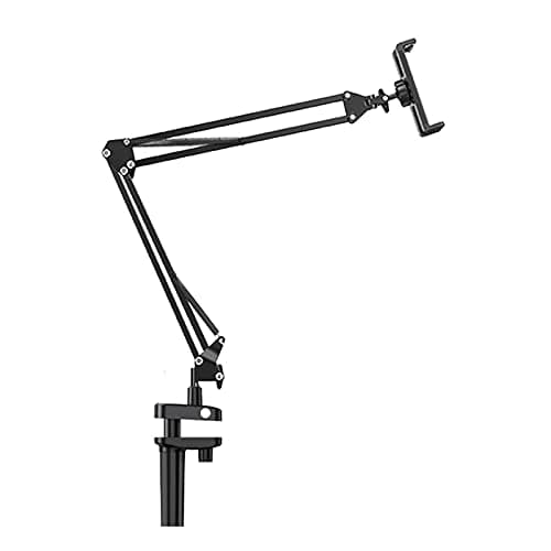 Tablet Holder for Bed Desk Articulating Arm Phone Holder 2-Stage Adjustable Long Arm Clamp Bracket Mount Stand for All 4"-12.9" iPhone iPad Samsung Galaxy Tab