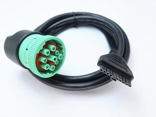 HLND Green 9-Pin J1939 to 10-Pin Cable for PT30 ELD Logbook, DOT-Compliant ECM Connection, Compatible with Freightliner, Kenworth & Most Heavy-Duty Trucks