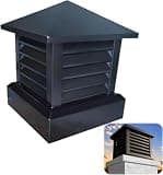 SICWEDIM Premium Chimney Cap with Window Shades - 10 to 26 Inch Tapered Roof Rain Cover for All Weather Protection, Easy Install Fireplace Exhaust Vent (13.8in)