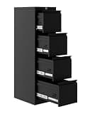 GarveeHome 4-Drawer File Cabinet with Lock - Heavy Duty Metal Filing Cabinet for Letter/Legal/A4/F4 Documents - Vertical Storage for Home Office, Black