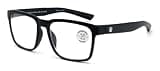 V.W.E. Men Progressive Reading Glasses No Line Clear on Top Bifocals Reader - Rectangular Matte Sport (Matte Black, 1.75, x)
