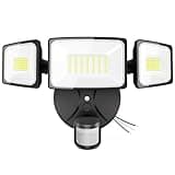 Onforu 75W LED Flood Light Motion Sensor Outdoor, 7000lm Dusk to Dawn Flood Light, Security Light with Three Head, IP65 Waterproof Exterior Floodlight, 6500k Wall Light for Entryway Stairs Yard Garage
