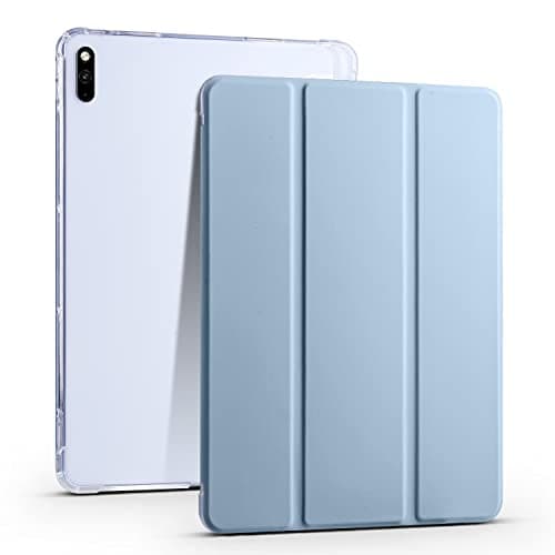 for Huawei MatePad 10.4 (2022/2021) Case Slim Lightweight Protective Smart Cover Shockproof with Clear Back Shell w/Pencil Holder, Auto Wake/Sleep(Light Blue)