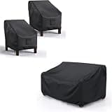 Mrrihand 2pack Patio Chair Covers Waterproof 29" W x 30" D x 36" H and Patio Sofa Cover Waterproof 60" W×34" D×30" H