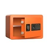 fireproof safe Fingerprint Home Safe Small Hidden Safe Box with Digital Keypad Alarm System for Cash Jewelry Document(Orange)