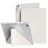 Case for Samsung Galaxy Tab S10 Lite/S10 FE 2025/S9 FE 5G 2023 10.9 Inch/S9 11 Inch with Pencil Holder, Multi-Angle Trifold Folding Folio Stand Cover with Clear Back Shell, Auto Wake/Sleep White