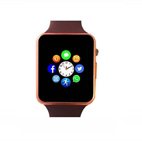 Smart Watch for Android Phones iPhone Compatible for Men Women Bluetooth Touch Screen Smartwatch Fitness Tracker with Camera Step Calorie Counter Sleep Monitor SIM SD Card Slot (Gold)