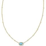 Kendra Scott Mini Elisa 14k Gold-Plated Satellite Short Pendant Necklace in Turquoise, Fashion Jewelry for Women