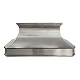 CHETTO C Wall Mount Range Hood with Antique Bronze Trim, 4-Speed Built-in Stainless Steel Vent Hood, Dishwasher-Safe Filters, Warm LED Task Lights 30"W x21"D x48"H