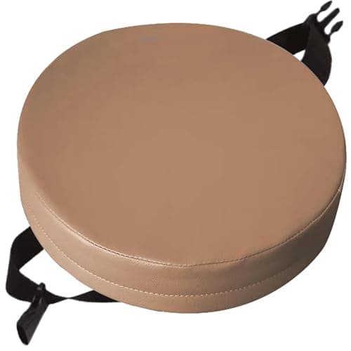 JacoJe 14/16/18/20 inch Round Bar Stool Seat Cushions with Ties Memory Foam PU Leather Chair Pads Suitable for Living Room, Dining Room, Office,with Zipper, Washable(Color4,16x2inch)