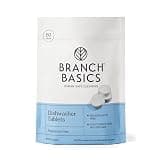 Branch Basics Dishwasher Tablets – 60 Ct | Plastic-Free, Fragrance-Free, Human-Safe, Dishwasher Pods Replacement | Delivers a Powerful Clean Without Harsh Chemicals