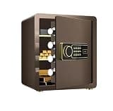 fireproof safe Medium Safe Box with Digital Keypad Heavy Duty Security Safes Removable Shelf, for Home Office Hotel(Brown)