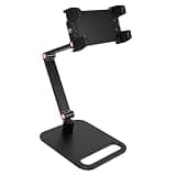 Erchineko Portable Monitor Stand, Adjustable Aluminum Tablet Arm Mount, with 360 Degree Rotation and Non Slip Base, 6.5 lbs Weight Capacity, for 17.3 Inch Screens, Tablet, Phone (Rod Clip)