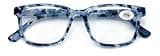 V.W.E. Women Progressive Reading Glasses No Line Clear on Top Bifocals Reader - Marble Print (Blue, 2.25, x)