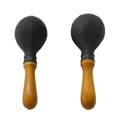 2 Pcs ABS Maracas Percussion Instrument, ABS Shell & Smooth Wood Handle, Clear Sound, Early Education Musical Percussion Instrument for Youngsters, Maracas for Performance Recording