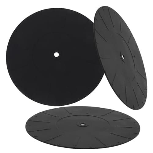 KESYOO 3Pcs Static Silicone Turntable Mats for Vinyl Record Players Lightweight Slipmats to Reduce Vibration and Noise Vinyl Record Accessories for Hi Fi Sound Quality