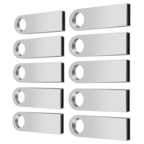 10 Pack 32GB Metal USB Flash Drive, Thumb Drive USB 2.0 Storage Stick Jump Drive (10 Pack Metal USB Silver, 32GB)