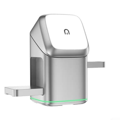 Wireless Charger, 3 In 1 Station With 15W Automatic Rotation For For Iphone, Earphones, And Watches Wireless Charger(White)