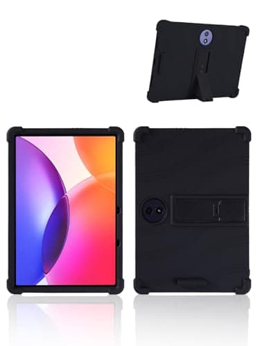 for TCL TAB A1 Plus Android 16 Tablet,12.2" 2.4K Ultra Clear Display Tablet Model Case,UYRUREL Soft Silicone Adjustable Stand Cover Lightweight Kids Friendly,Black.