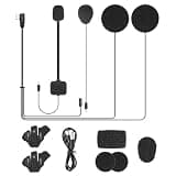 JESIMAIK R16 Pro Motorcycles Bluetooth Intercom Accessories Kit with High Resolution Sound Quality Speakers Headphone Cable (Hard Microphone and Soft Microphone)