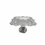 YunJove Serving Tray Featuring Detail Fruit Serving Stand Jewelry Organizer Plate Sturdy Base Structure Suitable for Gift Giving Dining Table Display Party Hosting Living Area, L Single with Base