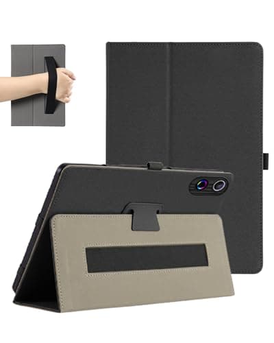 for HiGrace A7BK/HiGrace A7 11 Inch Tablet Case, FJIASTB PU Leather Folding Cover with Pen Holder and Wrist Strap, Business Travel Portable (Black)