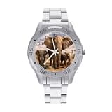 NTVOWPZO Three-Hand Analog Stainless Steel Watches for Men Easy Reader