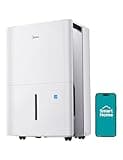 Midea 4,500 Sq. Ft.Dehumidifier for Basement, With Reusable Air Filter 50 Pint - Ideal For Basements, Large & Medium Sized Rooms, And Bathrooms (White)