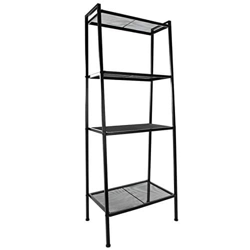 Widen 4 Tiers Bookshelf Black Freestanding Storage Organizer Bookcase, Display Shelf for Small Space Shelves in Living Room/Home/Office, Storage Organizer for CDs/Books/Movies