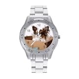NTVOWPZO Three-Hand Analog Stainless Steel Watches for Men Easy Reader