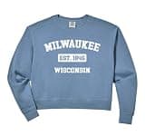 Womens Vintage Milwaukee Wisconsin WI Est. 1846 Souvenir Comfort Colors Crop Sweatshirt