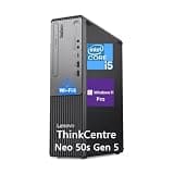 Lenovo ThinkCentre neo 50s Gen 5 Small Form Factor Business Desktop Computer, Intel Core i5 14th Gen i5-14400, 8 GB DDR5 RAM, 512 GB SSD, RJ45, Wi-Fi 6, Bluetooth, Win 11 Pro, Black