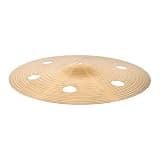 TOMETURE 14-inch Golden Alloy Hand Cymbal with Perforated Holes, Trash Crash Effect Cymbal Producing Crisp Waterdropletlike Tones, Reduces Harsh High Frequencies, for Jazz and Playing