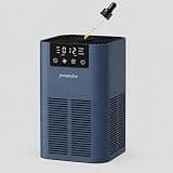 Air Purifier for Home Bedroom, HEPA Air Purifier with Air Quality Display, Quiet Sleep Mode, 3 Speeds, 2/6/12H Timer, 360° Air Intake, Air Filter for Dust, Smoke, Odor, Blue