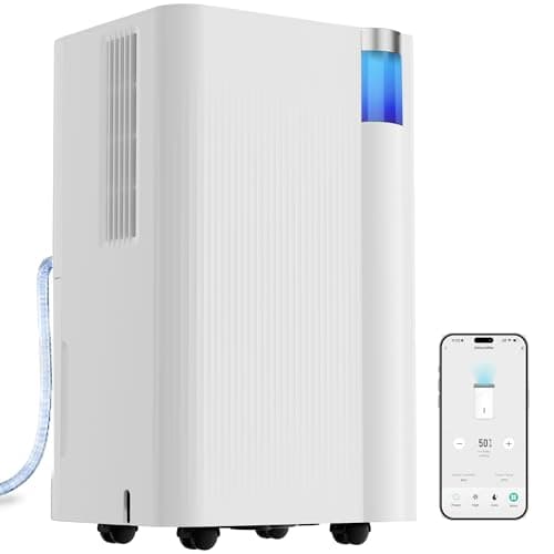 Uthfy 3000 Sq. Ft Dehumidifier for Basement with WiFi, Max 38 Pints Dehumidifier for Home with Drain Hose, 24H On/Off Timer, 3 Color Ambient Light, Child Lock,Auto Deforest, Quiet for Bedroom,Bathroom