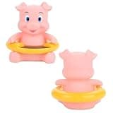 Omquot Baby Bath Thermometer, Cute Animal Display, Water Temperature, Floating Toy for Baby Duck (Pink Pig)