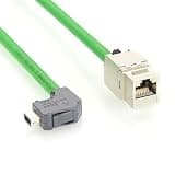 Plinkwirekb Right Angle IX Industrial to RJ45 Cat6A Ethernet Cable IX40G-A-10S-CVL1(7.0) 10Pin A Key Male to RJ45 Keystone Jack 10Gbps for PLC, Machine Vision, Robotics, Automation (0.2M/0.66FT)
