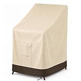 Vailge Stackable Patio Chair Cover,100% Waterproof Outdoor Chair Cover, Heavy Duty Lawn Patio Furniture Covers,Fits for 4-6 Stackable Dining Chairs,36"Lx28"Wx47"H,Beige&Brown