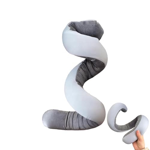 Neck Pillow - 87cm/34inch Spiral Breathable Support Foldable Cushion | Polyester, Memory Cotton Airplane Pillow | for Car Healthy Sleep and Cervical Spine. Sleeping Back Chair Office Sleep Rest Bed
