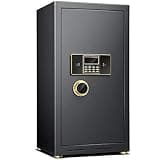 fireproof safe Steel Home Security Electronic Safe With Programmable Keypad Lock Foe Documents Jewelry Valuables Black/coffee 80 * 41 * 35.5cm(Black)
