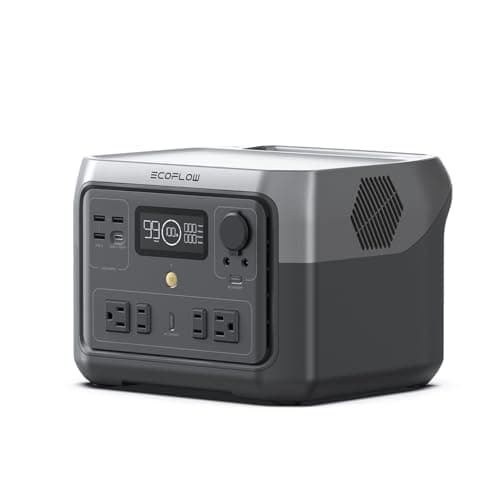 EF ECOFLOW Portable Power Station River 2 Max 500, 499Wh LiFePO4 Battery/ 1 Hour Fast Charging, Up to 1000W Output Solar Generator (Solar Panel Optional) for Outdoor Camping/RVs/Home Use