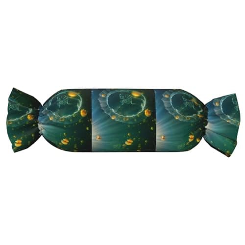Xiso Ver Jelly Fish Print Candy Pillow Cylindrical Comfortable Roll Pillow 9.8" x 24.4" Travel Cervical Pillow Tube Bolster Cushion for Head, Neck, Back Support