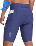 baleaf Men's Bike Shorts 4D Padded Cycling Biking Bicycle Mountain Riding Biker Cycle Zipper Pockets Quick Dry UPF 50+ Navy Blue M