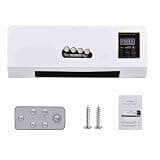 ZOMEYLPO Heater Fan Wall Mounted Space Heater Fan Combo, ABS Electric and with Remote, 3 Modes, Digital Display, 77 to 104F Heat, Home Office Dormitory (White)