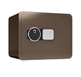fireproof safe Small Home Safe Fingerprint Security Safe Box Dual Alarm System Removable Shelves, for Money Documents(Brown)
